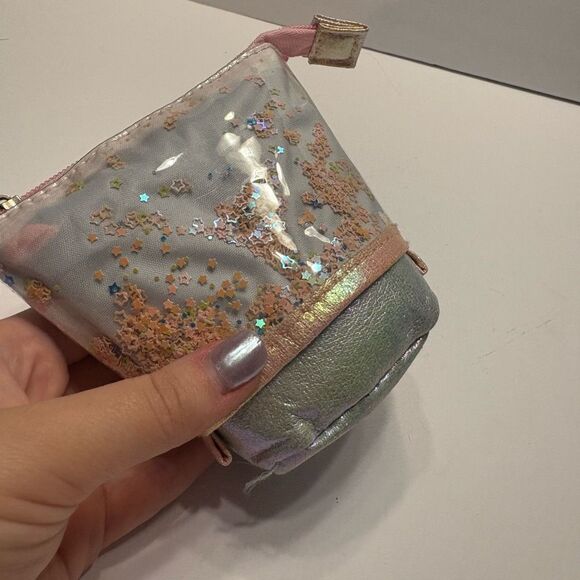 Star Confetti Telescopic Zippered Pencil Pouch Pink Silver - Picture 7 of 12